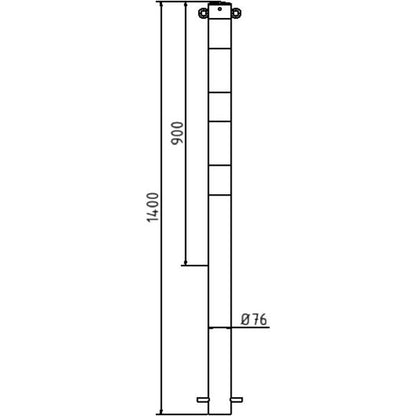 Absperrpfosten Stahlrohr Ø 76 x 2,6 mm ortsfest zum Einbetonieren