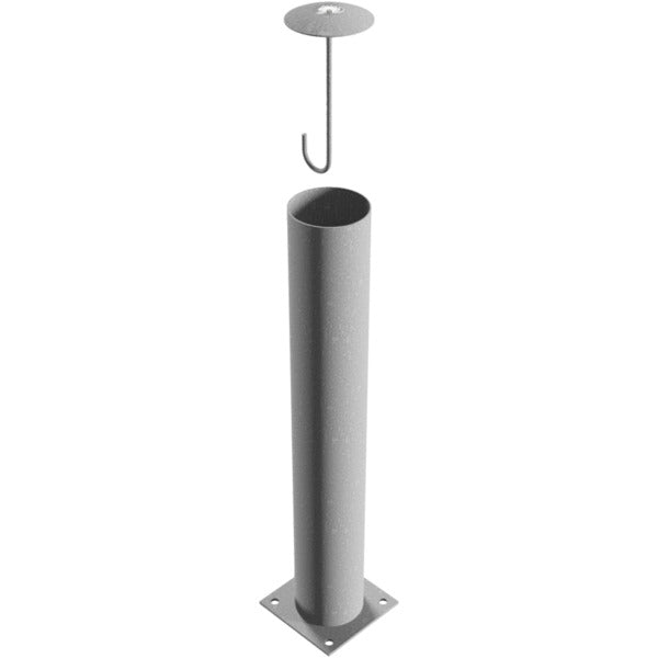 Absperrpoller Stahlrohr Ø 152 x 3,2 mm ortsfest für Dübelbefestigung