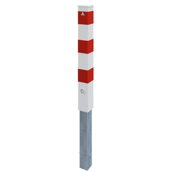 Absperrpfosten Stahlrohr 100 x 100 x 3 mm herausnehmbar mit Dreikantverschluss