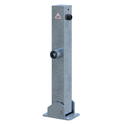 Absperrpfosten 70 x 70 mm umlegbar mit Dreikantverschluss 500 mm Überflur