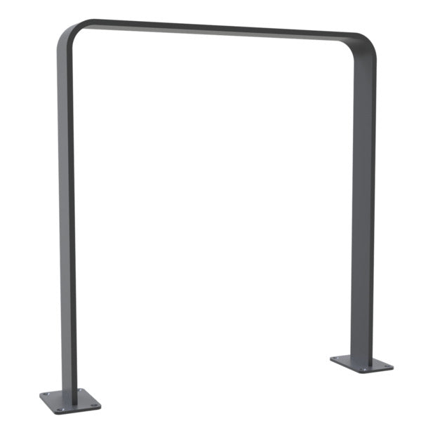 Anlehnbügel aus Flachstahl 80 x 12 mm in gebogener Ausführung