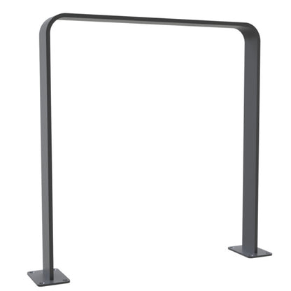Anlehnbügel aus Flachstahl 80 x 12 mm in gebogener Ausführung