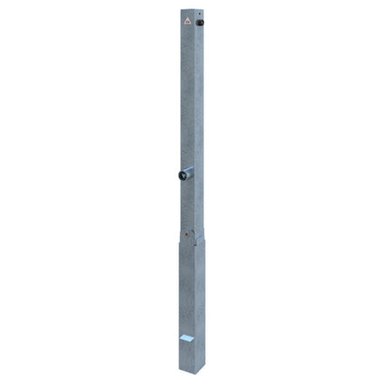 Absperrpfosten 70 x 70 mm umlegbar mit Dreikantverschluss mit Hebe- Kippmechanik