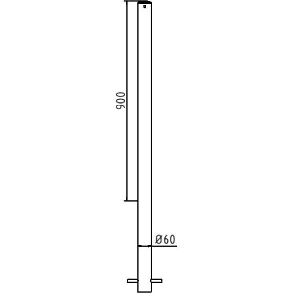 Absperrpfosten Stahlrohr Ø 60 x 2,5 mm ortsfest zum Einbetonieren