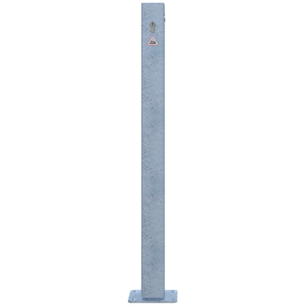 Absperrkettenpfosten 70 x 70 mm Schließmechanik mit Profilzylinderschloss