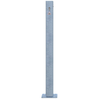 Absperrkettenpfosten 70 x 70 mm Schließmechanik mit Profilzylinderschloss