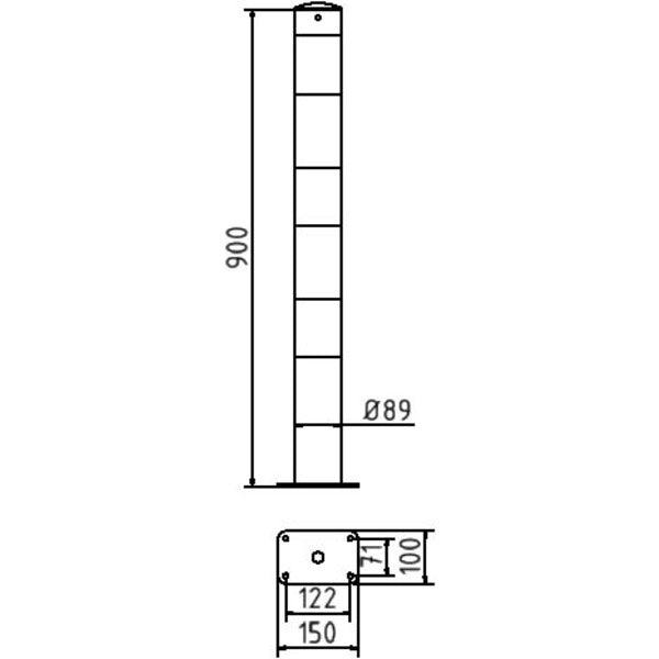 Absperrpfosten Stahlrohr Ø 89 x 2,9 mm gelb / schwarz