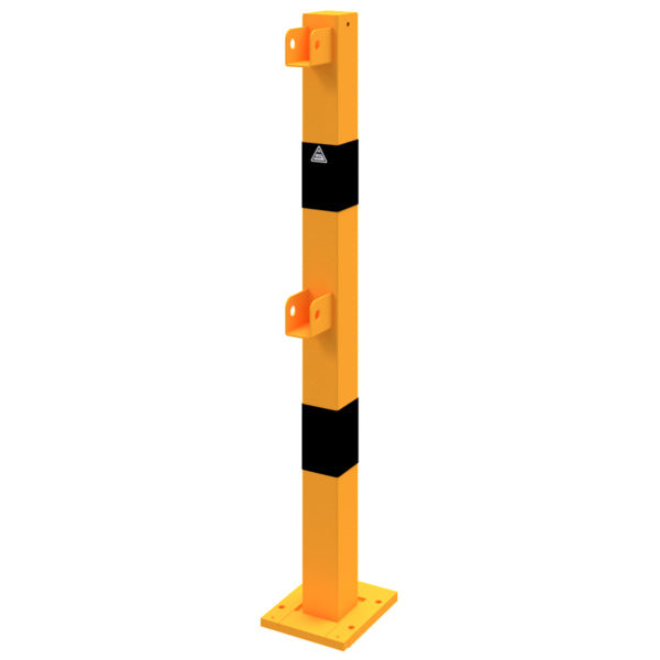 Standpfosten aus 70 x 70 mm Stahlrohr zum aufdübeln abnehmbar